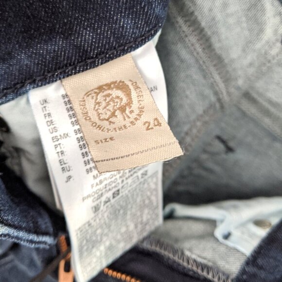 Diesel Sandy Slim Straight Jeans Mid Rise Stretch Denim Dark Blue Italy NEW - Picture 5 of 11